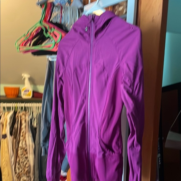 Purple Athletic Jacket with Hood and Fitted Design - Picture 2 of 5